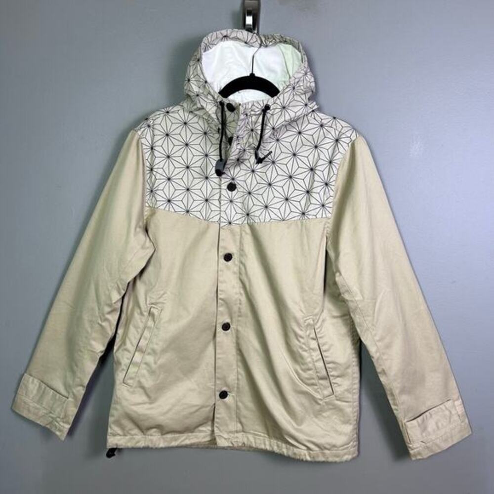 Edwin denim jacket men’s medium‎ chore hood outdoor gorpcore mixed media tan